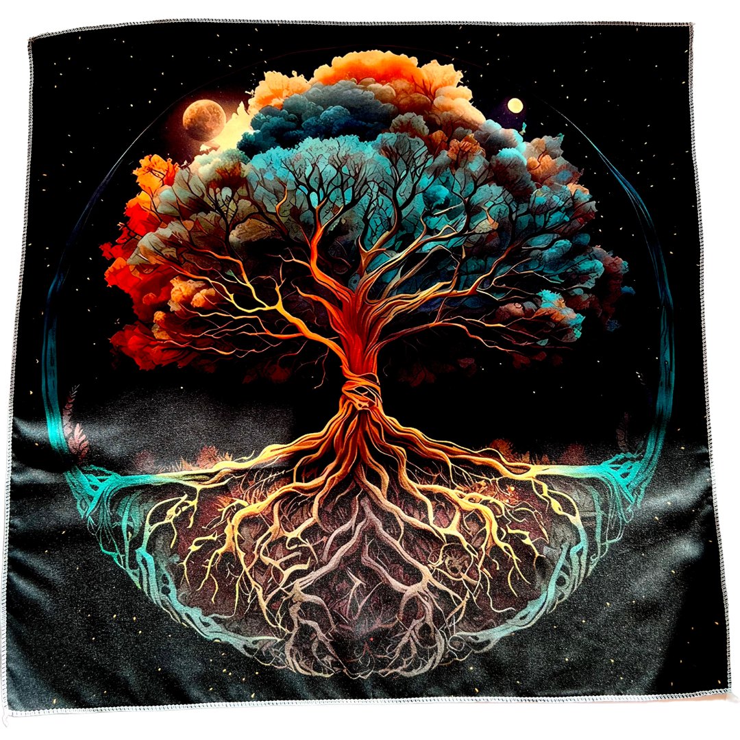 OBRUS DO WRÓŻENIA Z TAROTA 48x48 CM DRZEWO