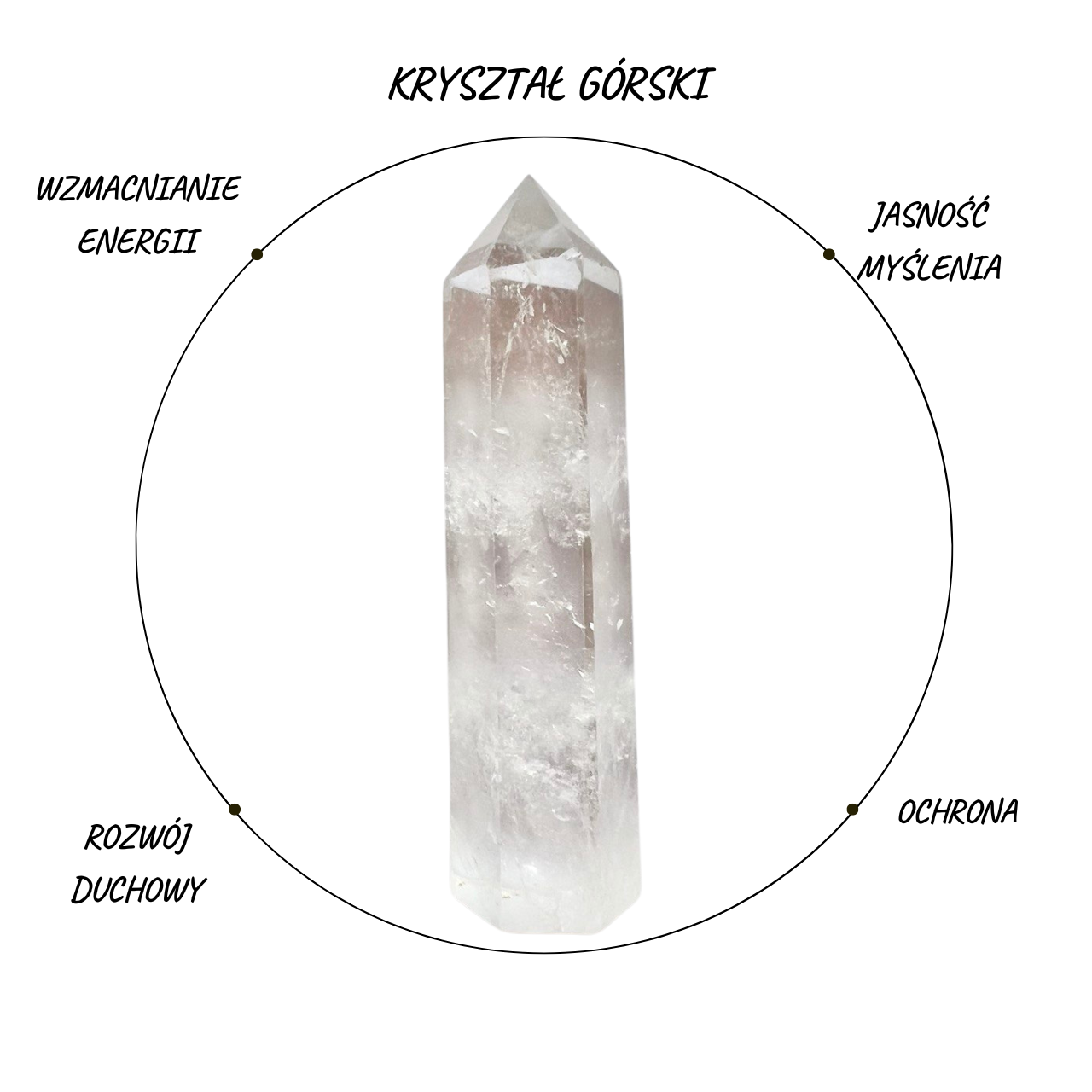 KRYSZTAŁ GÓRSKI OBELISK POLEROWANA WIEŻA 7-8CM 1SZT