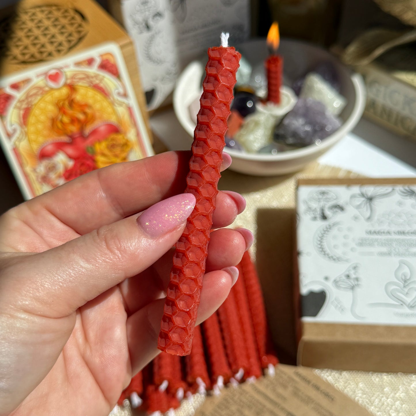 CZERWONE ŚWIECE DO MAGII MIŁOŚCI 10X1 CM 21 SZT