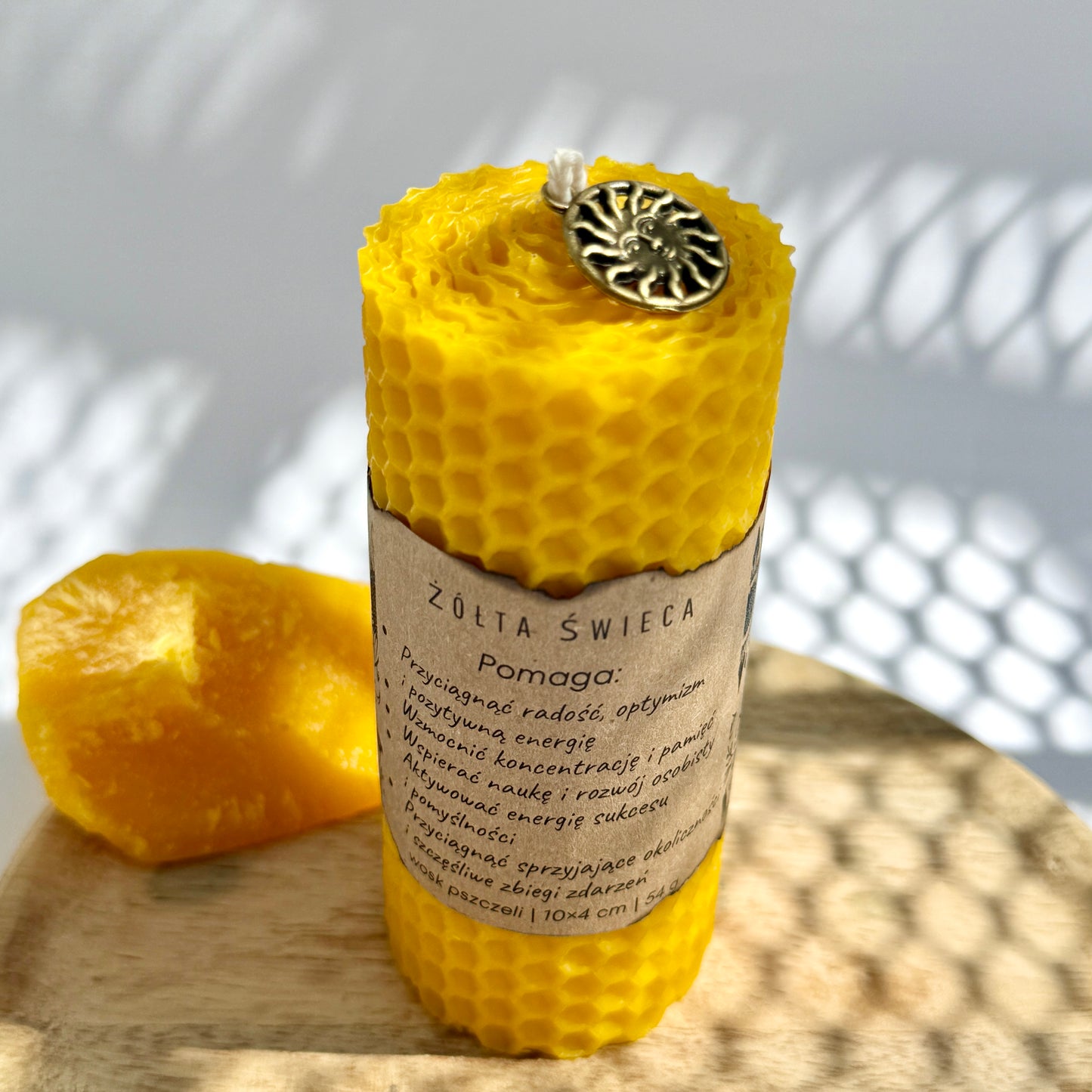 ŻÓŁTA ŚWIECA SUKCES 10X4CM