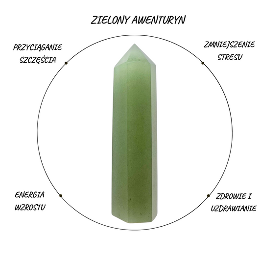ZIELONY AWENTURYN OBELISK POLEROWANA WIEŻA 7-8CM 1 SZT
