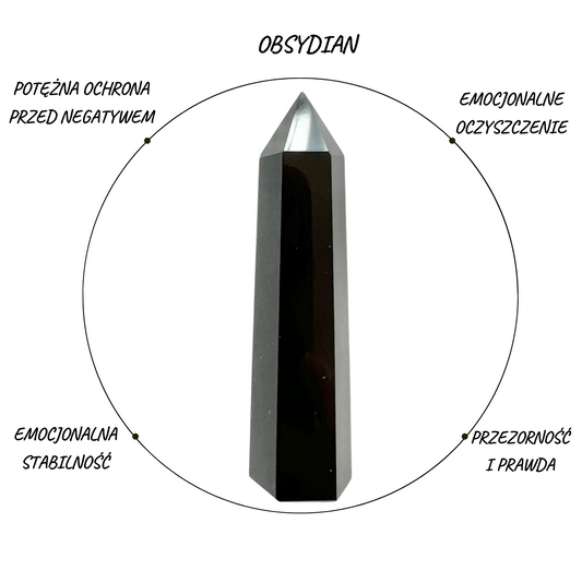 OBSYDIAN OBELISK POLEROWANA WIEŻA 7-8CM 1SZT