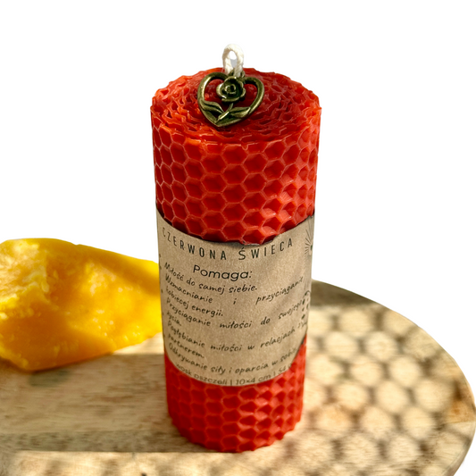 CZERWONA ŚWIECA PASJA 10X4CM