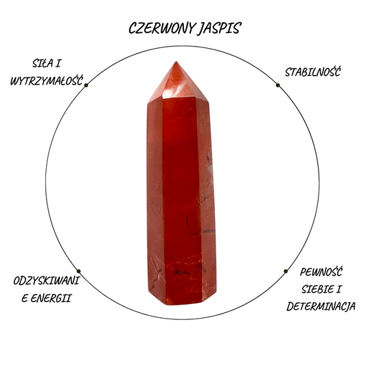 CZERWONY JASPIS OBELISK POLEROWANA WIEŻA 7-8 CM 1 SZT
