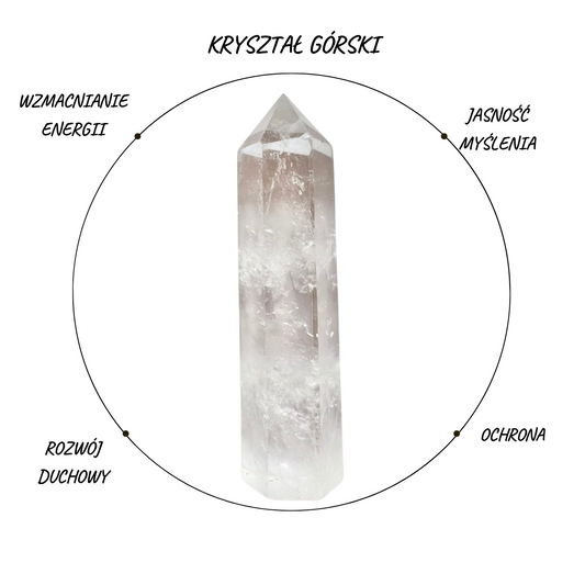 KRYSZTAŁ GÓRSKI OBELISK POLEROWANA WIEŻA 7-8CM 1SZT